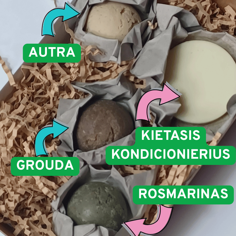Kietas šampūnas | Mėginių rinkinys šeimai - 120g